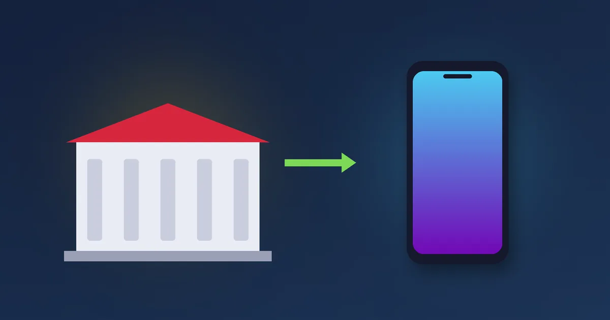 Illustration af en klassisk casinobygning over for en mobiltelefon – etablerede og nye casinoer